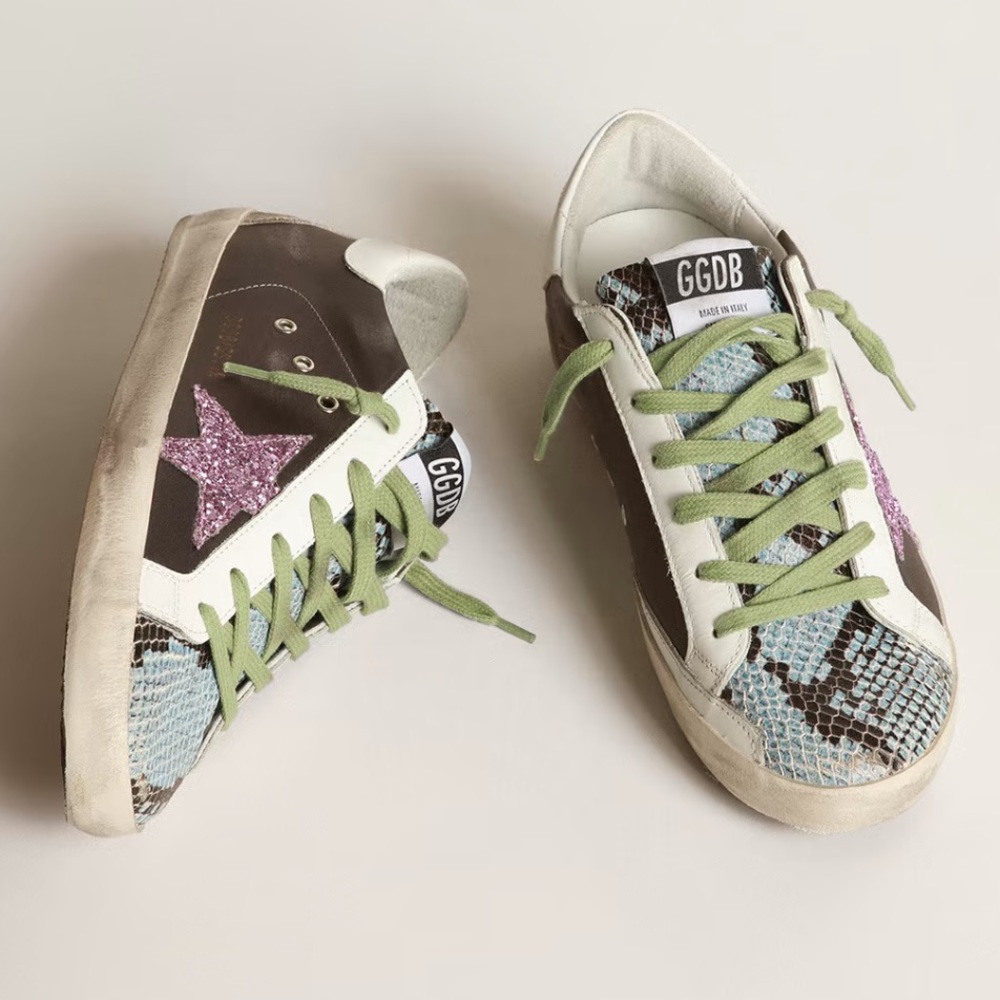 Golden goose grey and python superstar 38